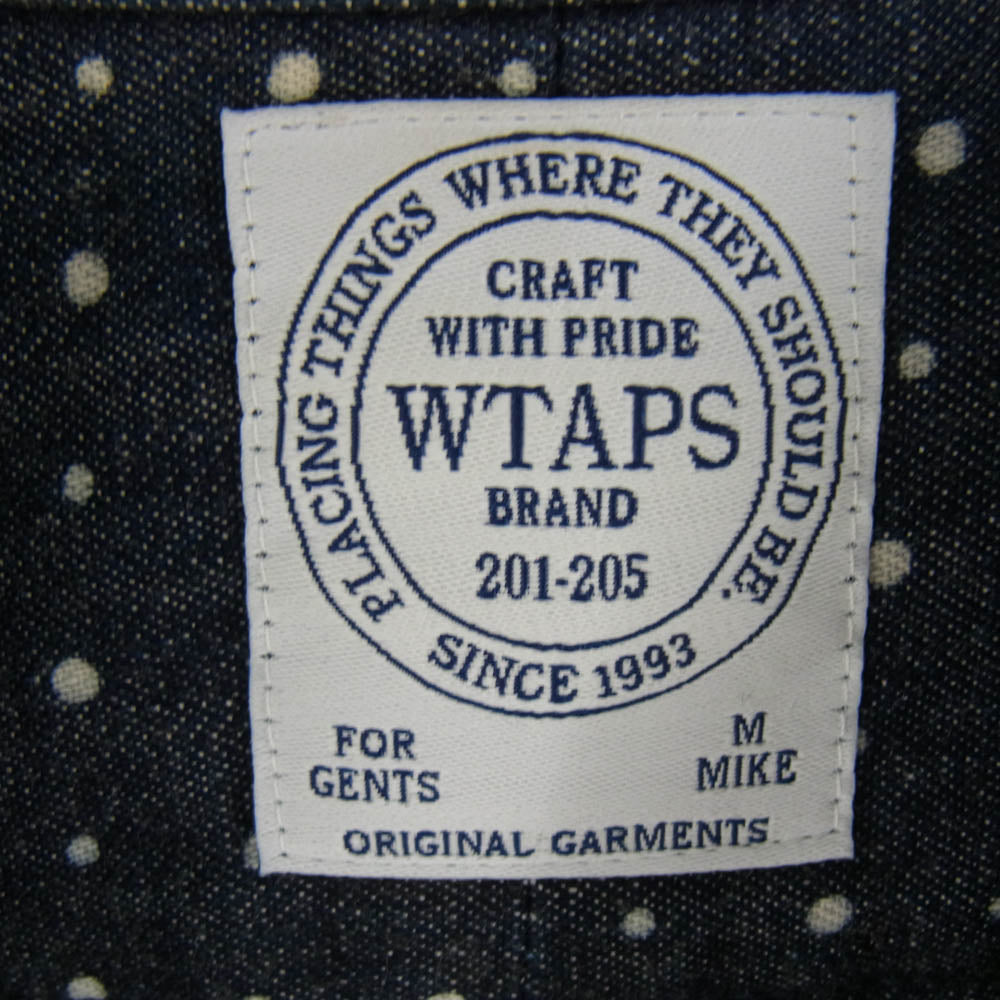WTAPS ダブルタップス 14AW 142LTDT-SHM01 ERNEST L/S 01 SHIRTS ドット柄 デニム シャツ インディゴブルー系 M【中古】