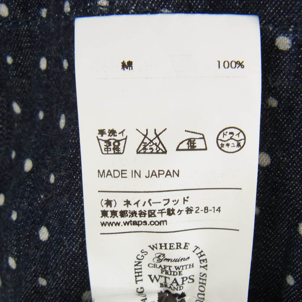 WTAPS ダブルタップス 14AW 142LTDT-SHM01 ERNEST L/S 01 SHIRTS ドット柄 デニム シャツ インディゴブルー系 M【中古】