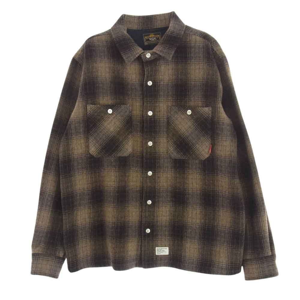 WTAPS ダブルタップス 2007/2ND GWDT-SH-M02 TWO TONE UNION L/S SHIRT ツートーン ユニオン 長袖 チェック シャツ ブラウン系 M【中古】