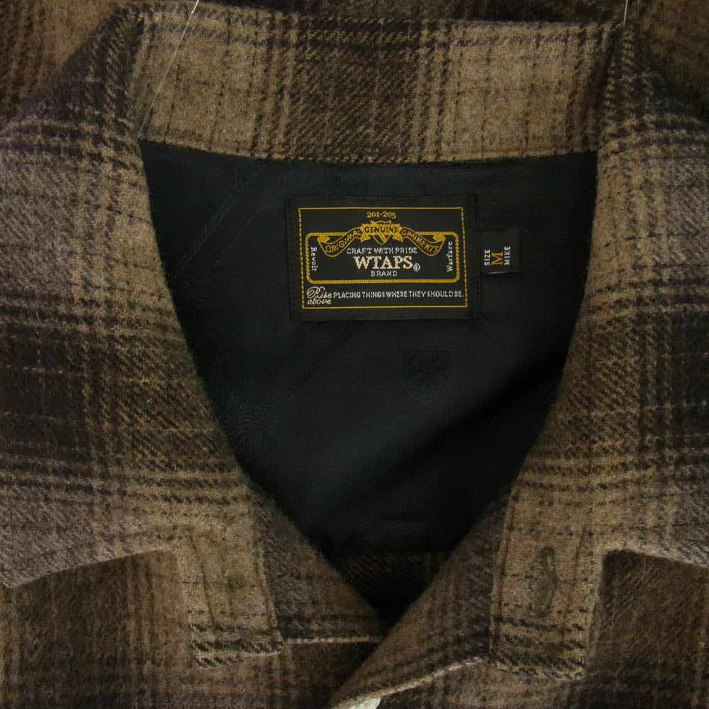 WTAPS ダブルタップス 2007/2ND GWDT-SH-M02 TWO TONE UNION L/S SHIRT ツートーン ユニオン 長袖 チェック シャツ ブラウン系 M【中古】