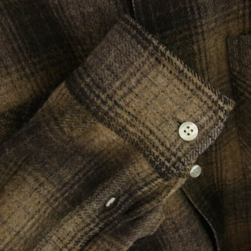 WTAPS ダブルタップス 2007/2ND GWDT-SH-M02 TWO TONE UNION L/S SHIRT ツートーン ユニオン 長袖 チェック シャツ ブラウン系 M【中古】