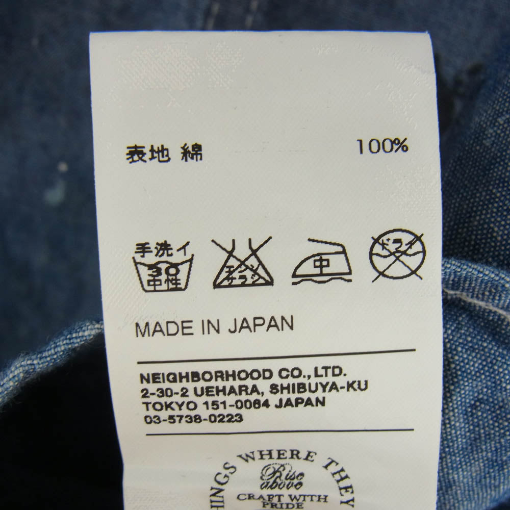 WTAPS ダブルタップス GWDT-SH-M04 Extreme Prejudice CELL S/S 1ST シャンブレーワーク 半袖 シャツ インディゴブルー系【中古】