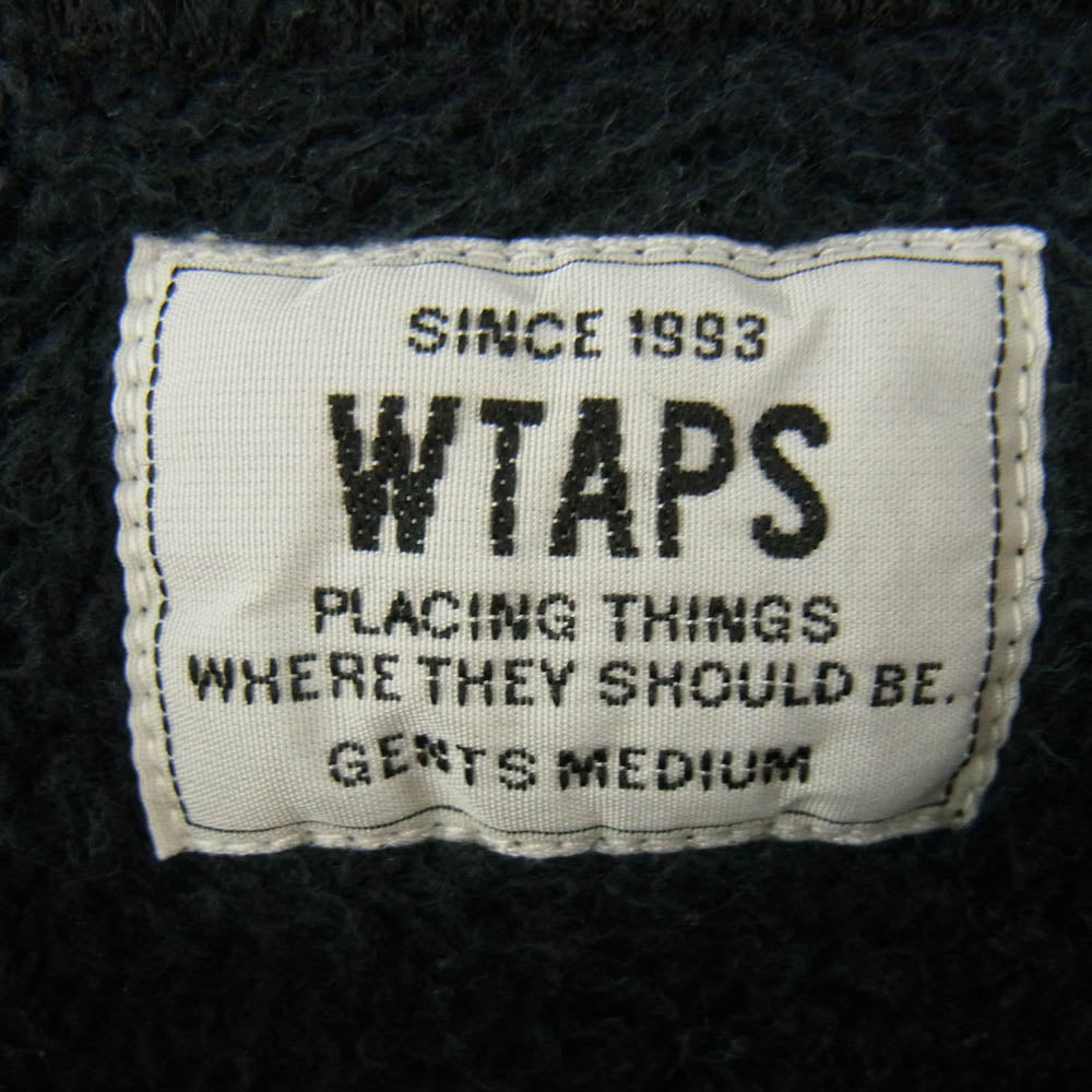 WTAPS ダブルタップス 16AW 162ATDT-CSM06 DESIGN CREW NECK ロゴプリント クルーネックスウェットトレーナー ブラック系 M【中古】