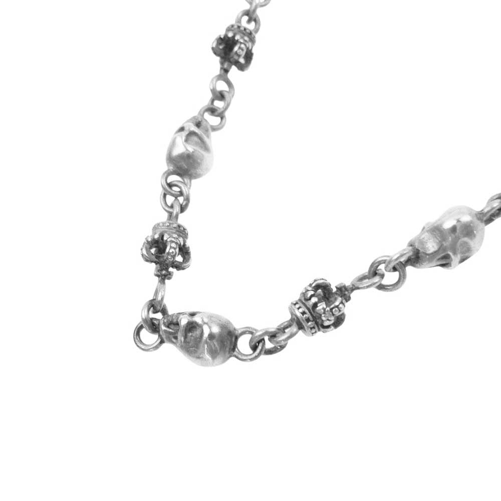 Justin Davis ジャスティンデイビス 販売証明書付属 SNJ126 SKULL DIVINE CHAIN スカルディバイン クラウン チェーン ネックレス 50cm シルバー系【中古】