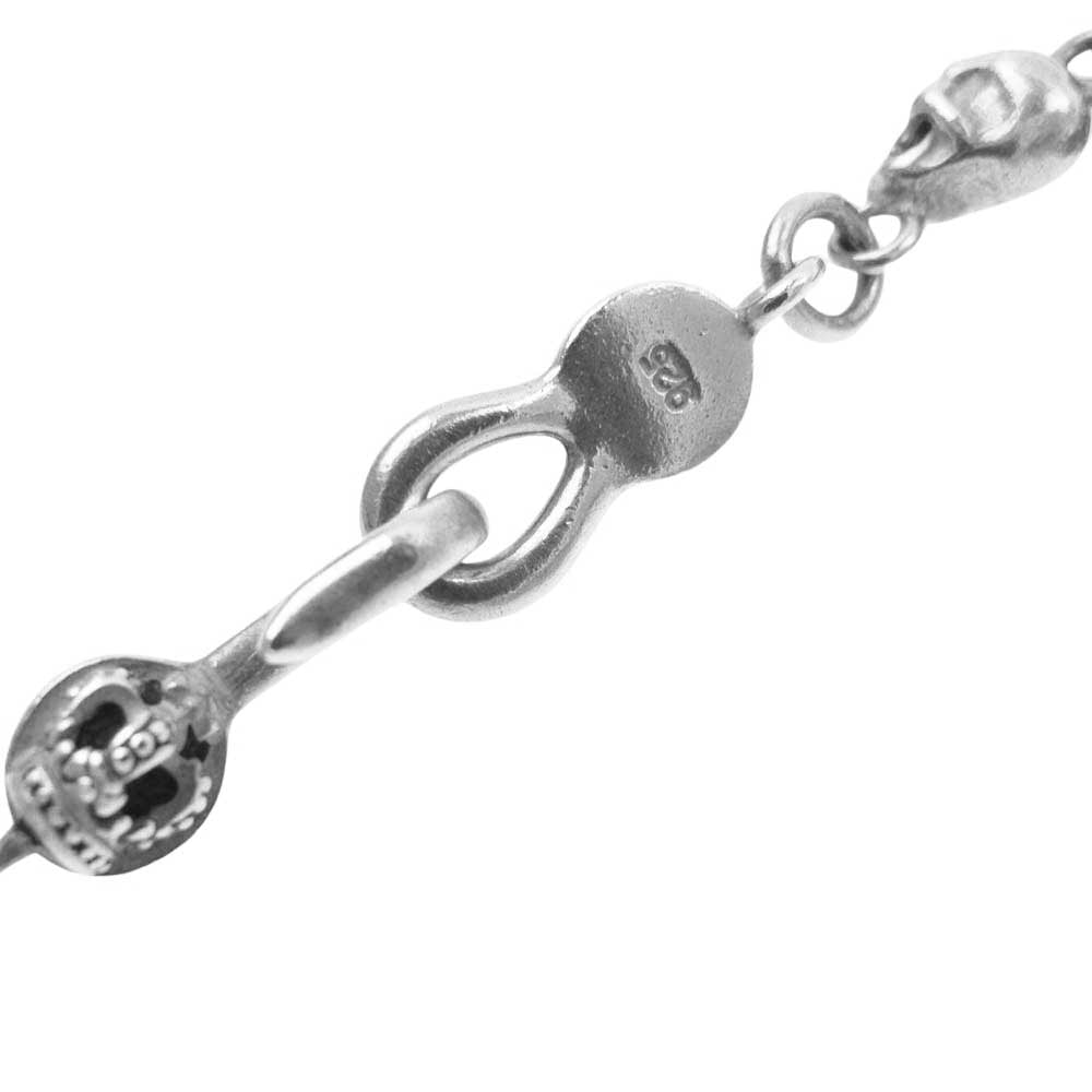 Justin Davis ジャスティンデイビス 販売証明書付属 SNJ126 SKULL DIVINE CHAIN スカルディバイン クラウン チェーン ネックレス 50cm シルバー系【中古】