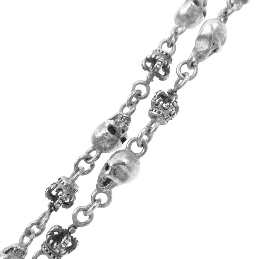 Justin Davis ジャスティンデイビス 販売証明書付属 SNJ126 SKULL DIVINE CHAIN スカルディバイン クラウン チェーン ネックレス 50cm シルバー系【中古】