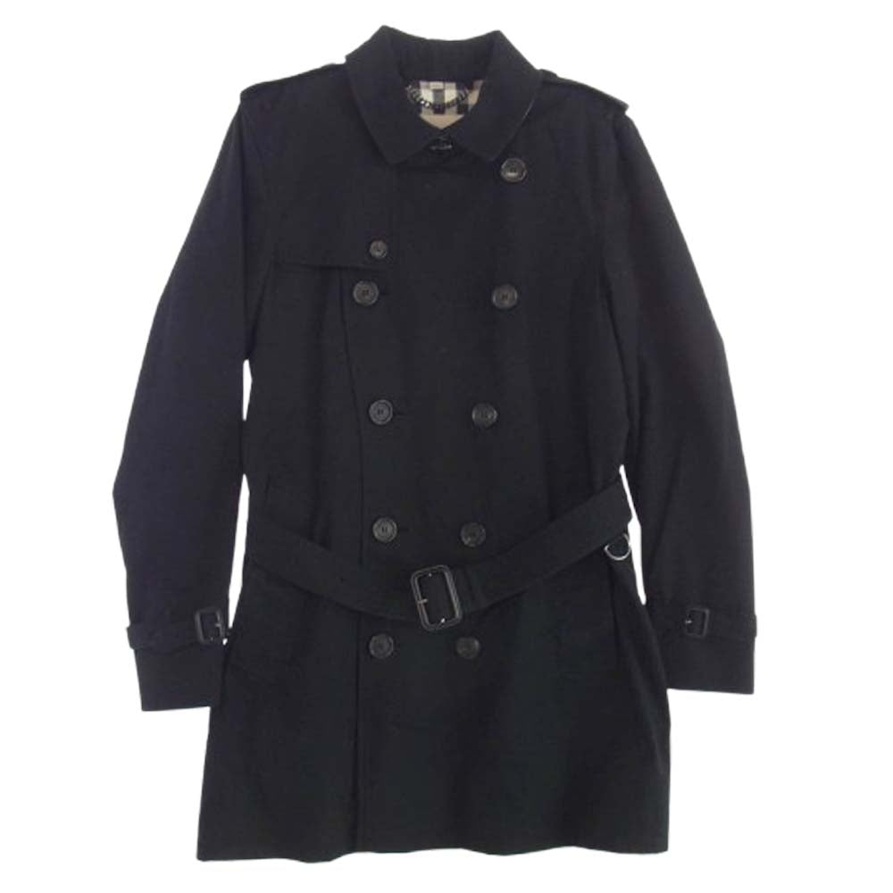 BURBERRY バーバリー Kensington ケンジントン トレンチコートノバチェック ロングコート ダブル ベルト ブラック M ブラック系 M【中古】