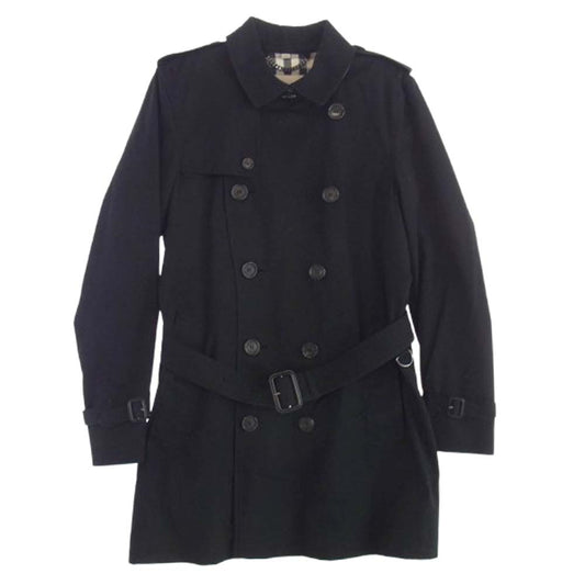 BURBERRY バーバリー Kensington ケンジントン トレンチコートノバチェック ロングコート ダブル ベルト ブラック M ブラック系 M【中古】