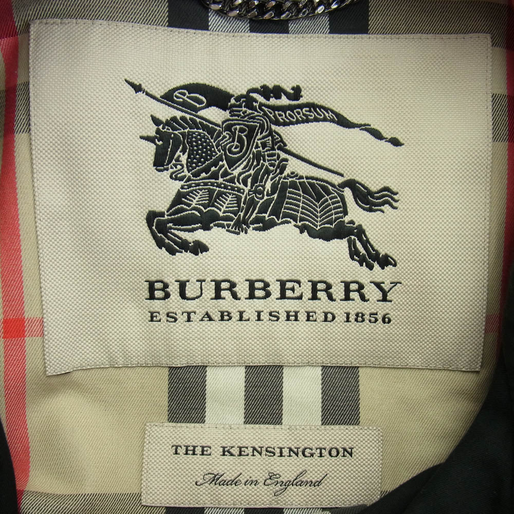 BURBERRY バーバリー Kensington ケンジントン トレンチコートノバチェック ロングコート ダブル ベルト ブラック M ブラック系 M【中古】