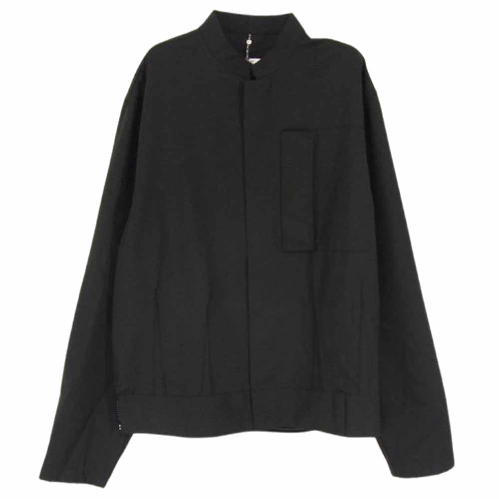 OAMC オーエーエムシー 2620700239 国内正規品 イタリア製 ウール100％ スタンドカラー シャツ ブルゾン ブラック系 L【中古】