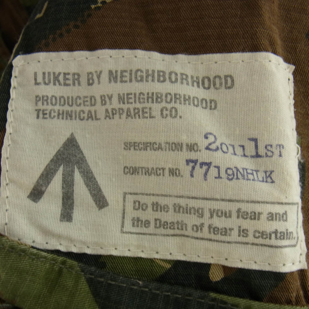LUKER BY NEIGHBORHOOD ルーカーバイネイバーフッド 111OALK-SHM01 ワッペン付き 迷彩柄 半袖 シャツ カーキ系 マルチカラー系 M【中古】