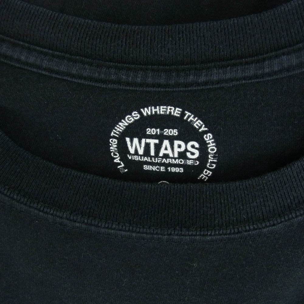 WTAPS ダブルタップス URBAN TERRITORY カレッジ ロゴ プリント 半袖 Tシャツ ネイビー系 2【中古】