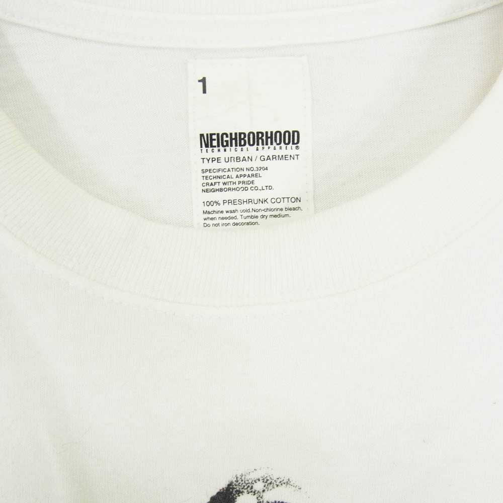 NEIGHBORHOOD ネイバーフッド 09SS PUSHEAD フロント スカル プリント 半袖 Tシャツ ホワイト系 1【中古】