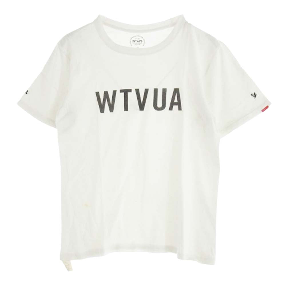WTAPS ダブルタップス WTVUA ロゴ プリント 半袖 Tシャツ ホワイト系 2【中古】