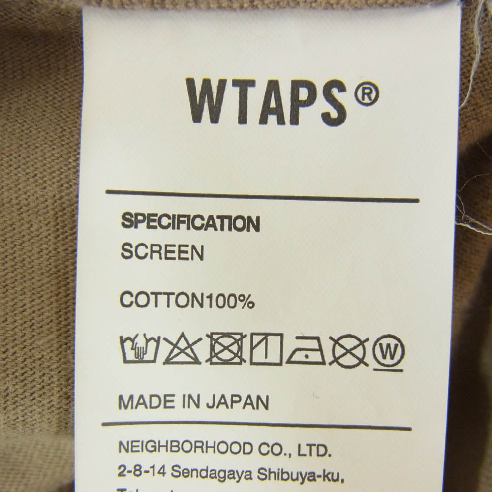 WTAPS ダブルタップス 20SS W SCREEN SS TEE ロゴ プリント 半袖 Tシャツ カーキ系 X02【中古】