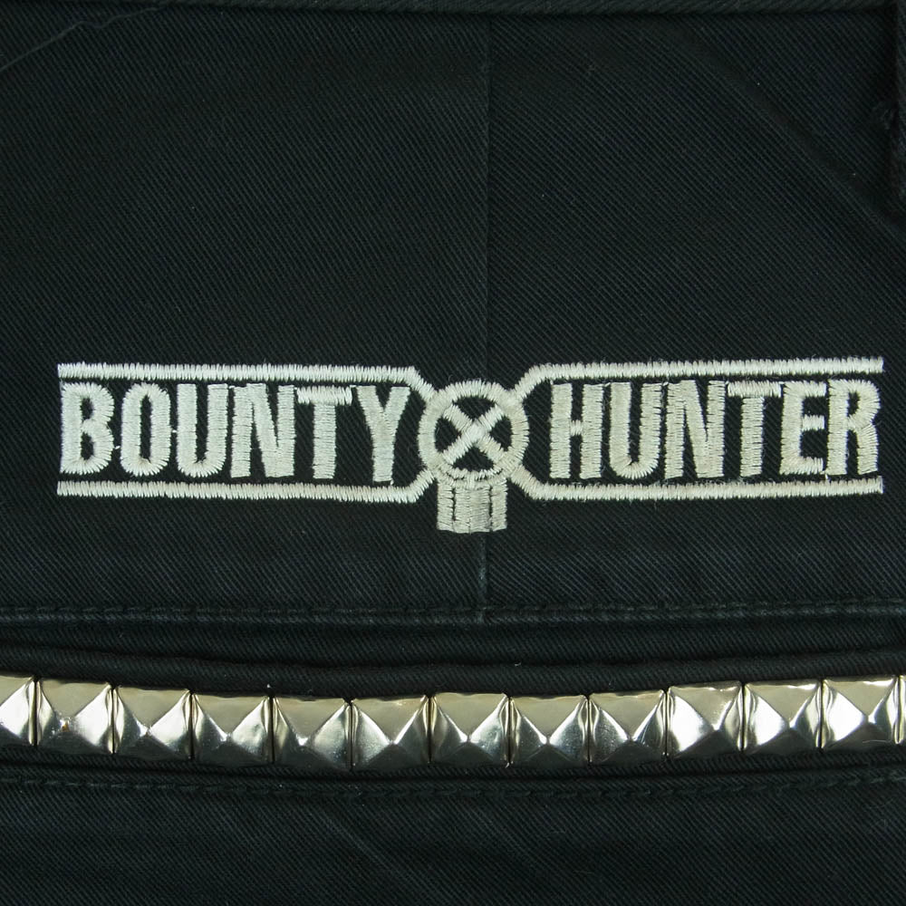 BOUNTY HUNTER バウンティーハンター ロゴ 刺繍 スタッズ パンツ ポリエステル コットン 日本製 ブラック系 32【中古】