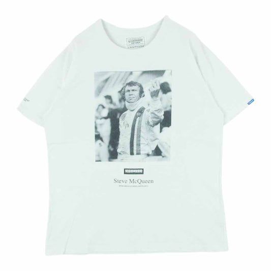 NEIGHBORHOOD ネイバーフッド STEVE McQUEEN スティーブ マックイーン プリント 半袖 Tシャツ 日本製 ホワイト系 L【中古】