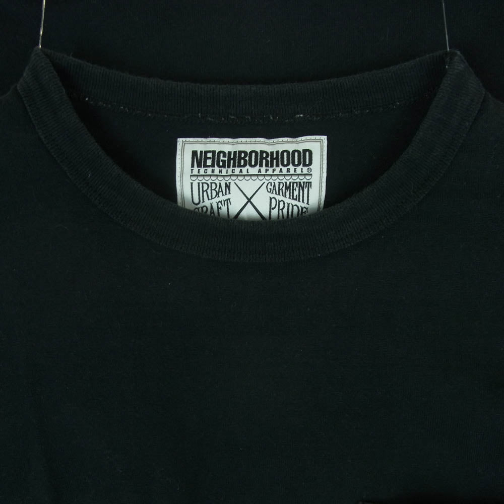 NEIGHBORHOOD ネイバーフッド OriginalFake オリジナルフェイク 胸ポケット ロゴプリント 半袖 Tシャツ ブラック系 S【中古】