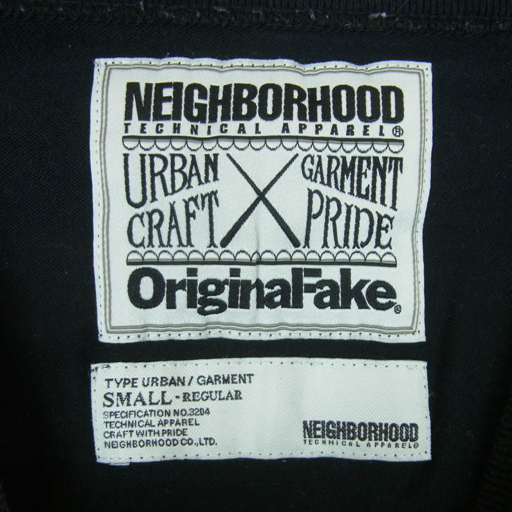 NEIGHBORHOOD ネイバーフッド OriginalFake オリジナルフェイク 胸ポケット ロゴプリント 半袖 Tシャツ ブラック系 S【中古】