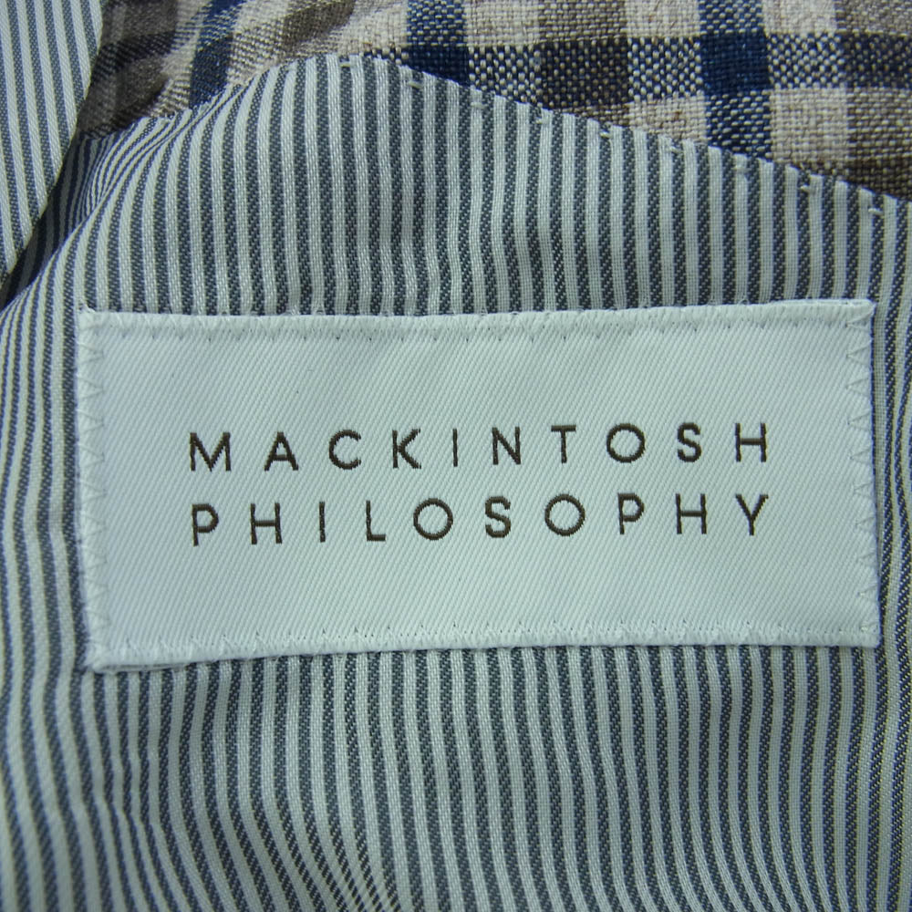 MACKINTOSH PHILOSOPHY マッキントッシュフィロソフィー リネン100％ チェック柄 テーラード ジャケット マルチカラー系【中古】