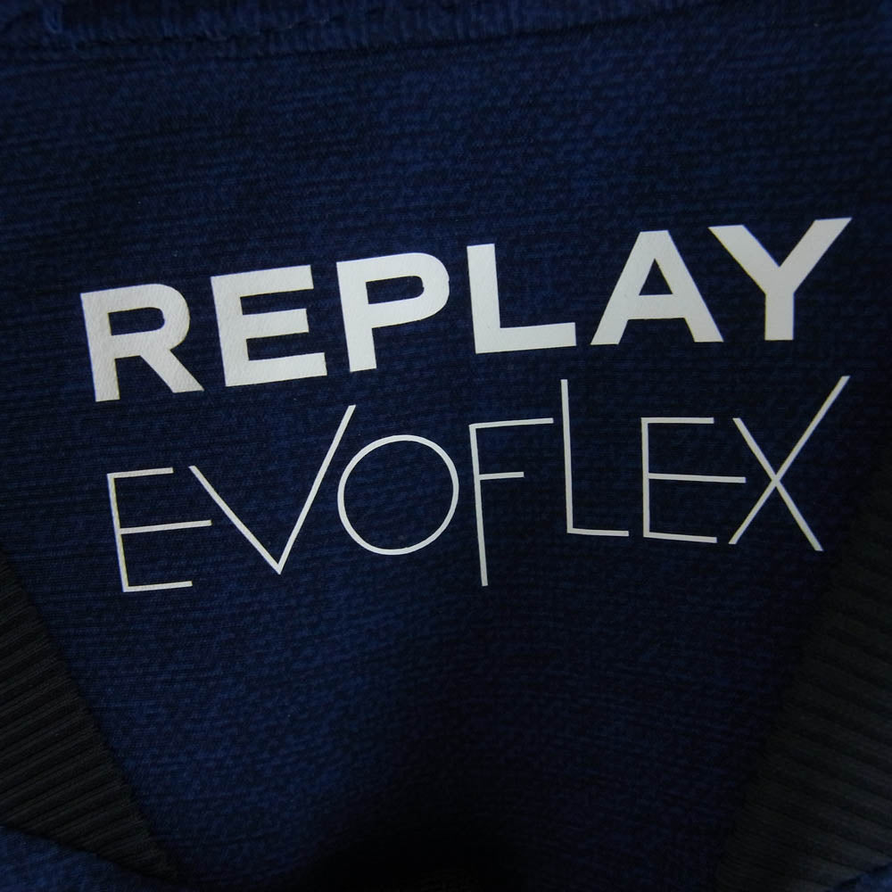 REPLAY リプレイ EVO FLEX Super Stretch Bomber Jacket ストレッチ ナイロン ブルゾン ジャケット ブルー系 L【新古品】【未使用】【中古】