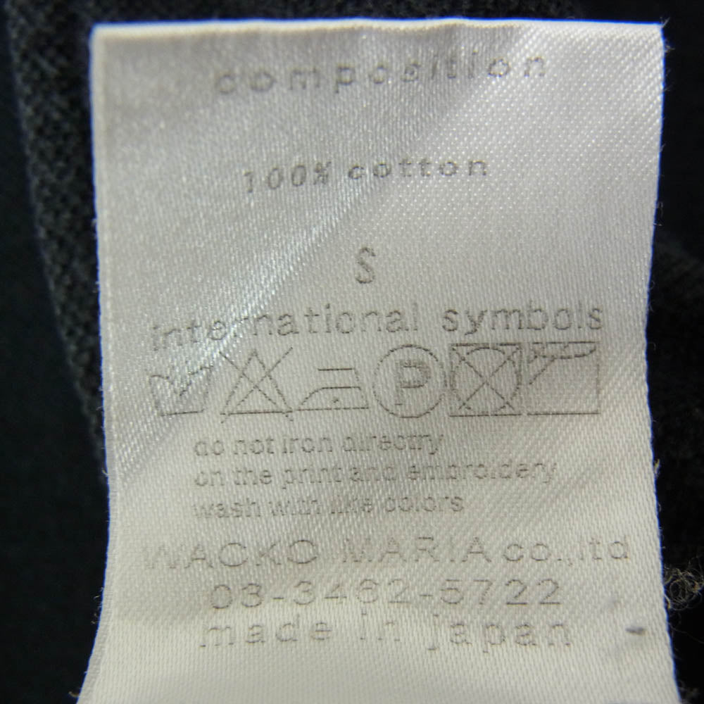 WACKO MARIA ワコマリア ロゴ刺繍 エンブロイダリ― 七分袖 ポロシャツ ブラック系 S【中古】