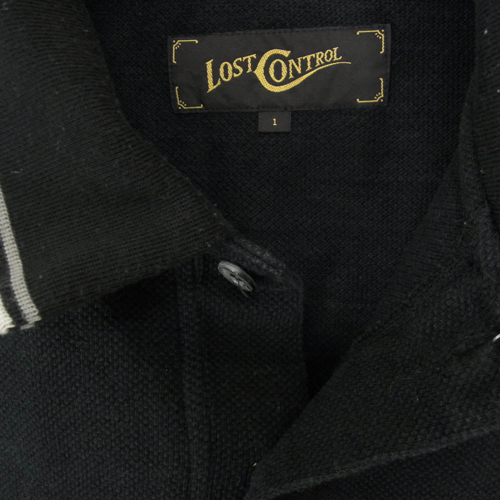 LOST CONTROL ロストコントロール MS8-CT28 ロゴ刺繍 エンブロイダリ― 半袖 ポロシャツ ブラック系 1【中古】