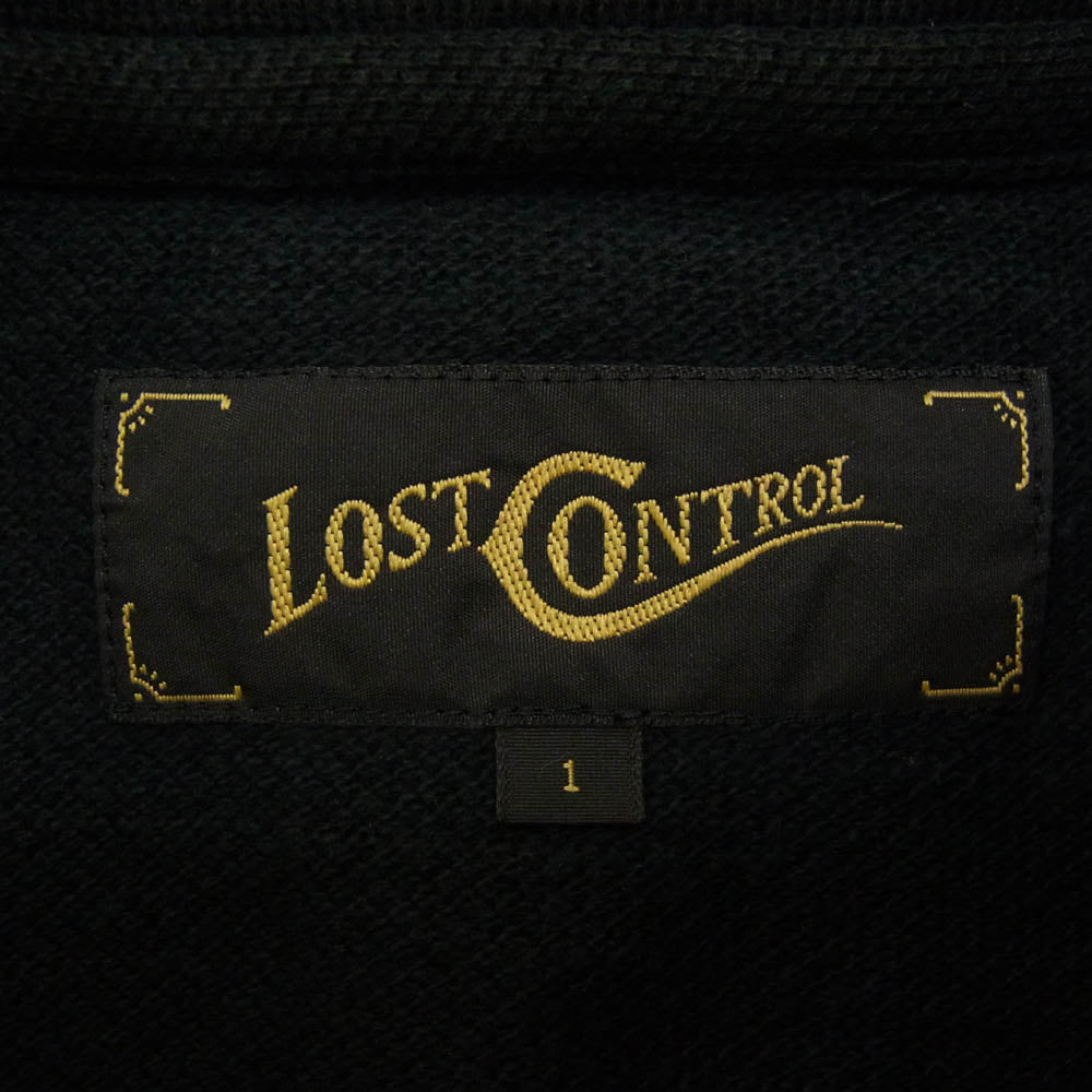 LOST CONTROL ロストコントロール MS8-CT28 ロゴ刺繍 エンブロイダリ― 半袖 ポロシャツ ブラック系 1【中古】
