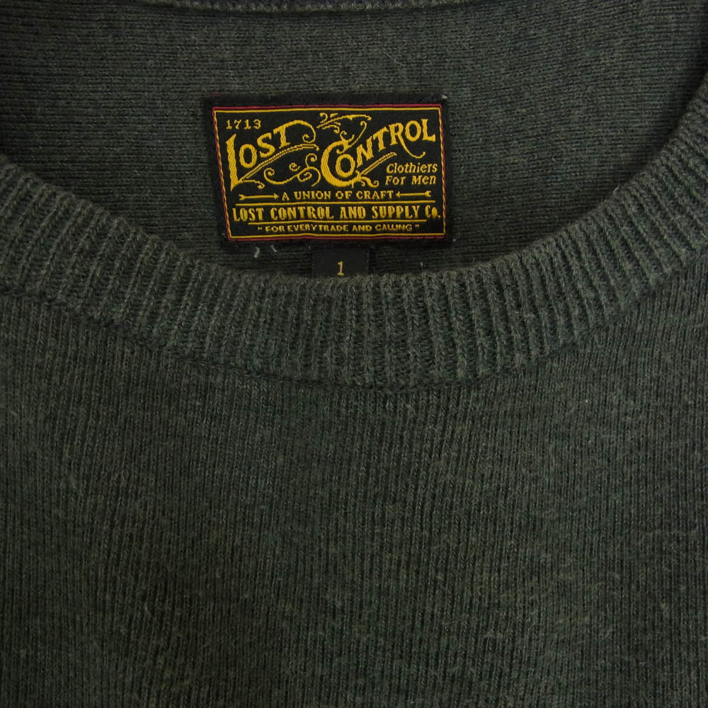 LOST CONTROL ロストコントロール L11F3-1097 ラグラン クルーネック スウェット カットソー グレー系 1【中古】