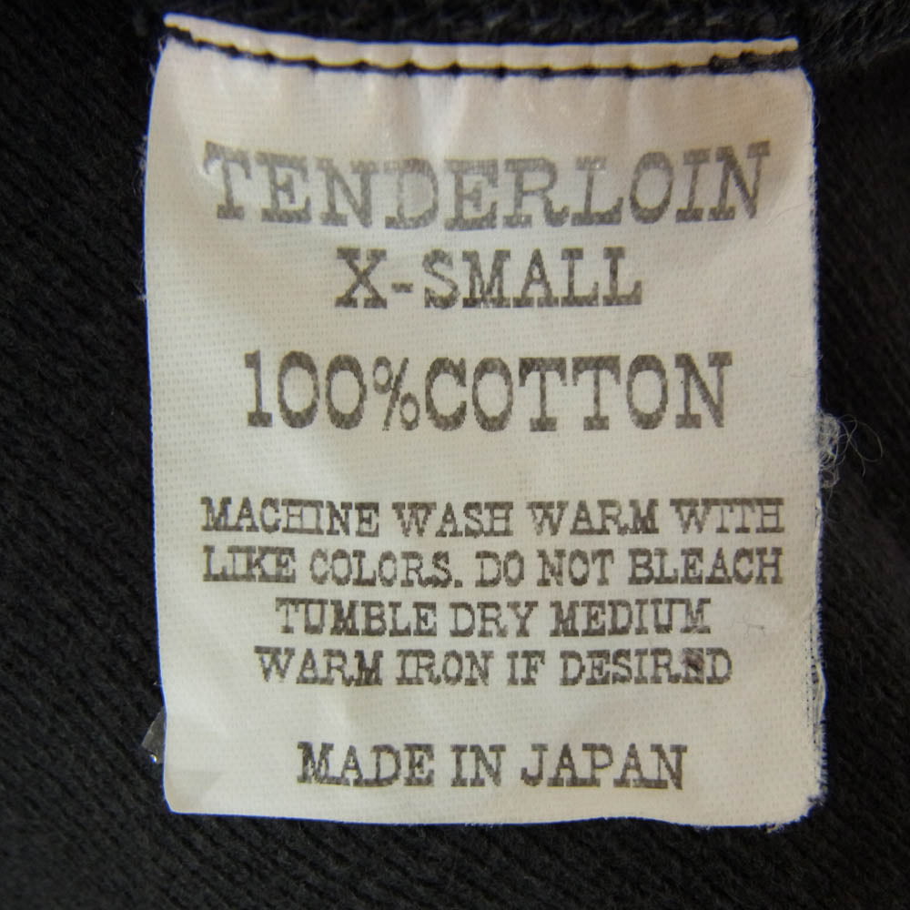 TENDERLOIN テンダーロイン クルーネック リブ 長袖 カットソー ブラック系 XS【中古】
