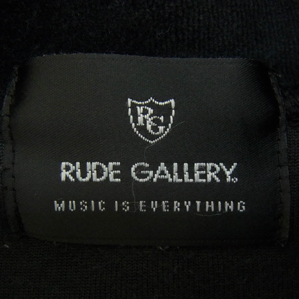 RUDE GALLERY ルードギャラリー ロゴ刺繍 ベロア トラックジャケット ブラック系 S【中古】