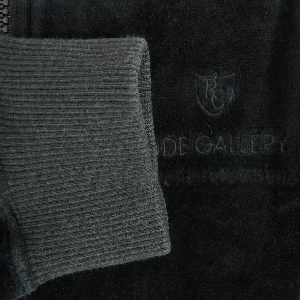 RUDE GALLERY ルードギャラリー ロゴ刺繍 ベロア トラックジャケット ブラック系 S【中古】