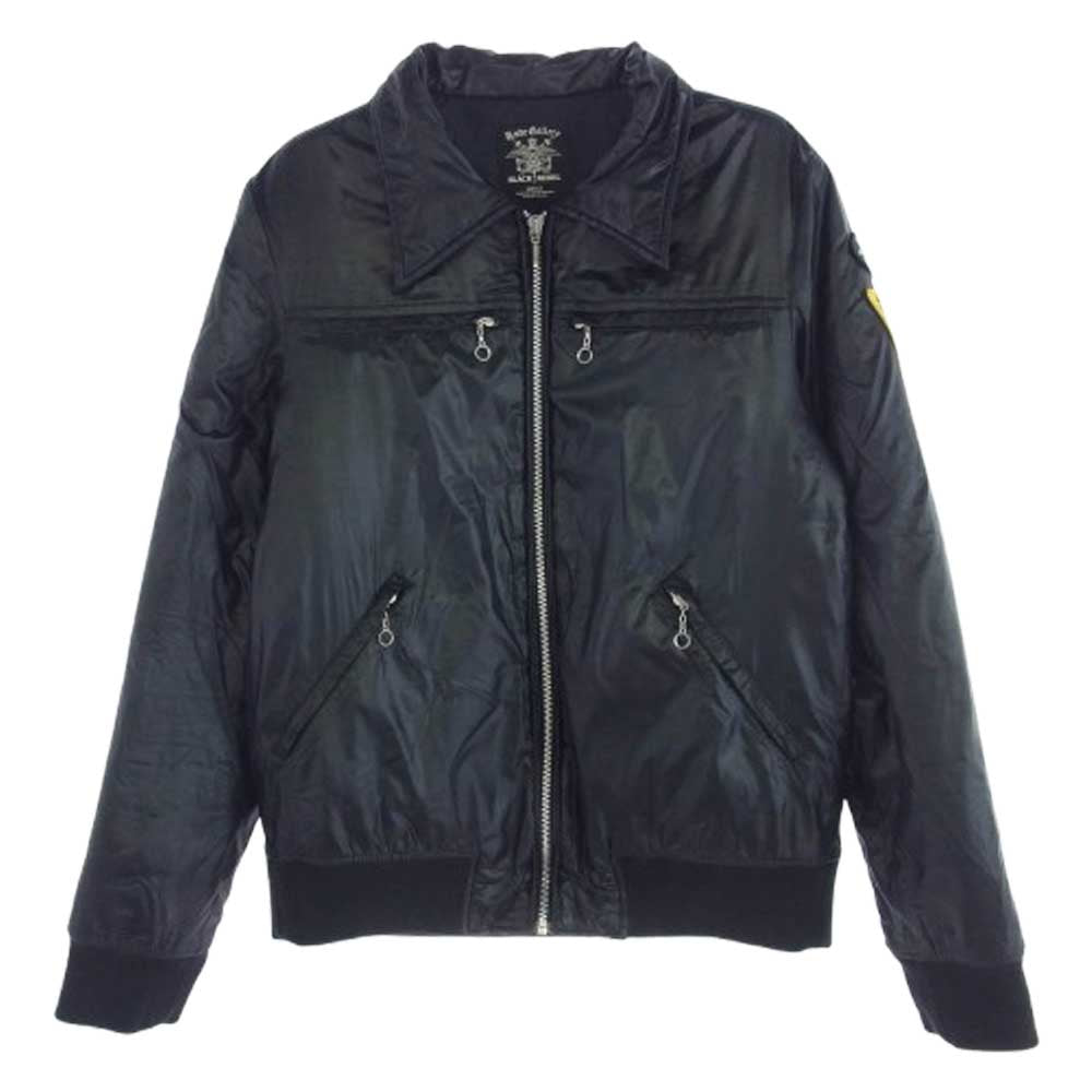 RUDE GALLERY BLACK REBEL ルードギャラリーブラックレーベル ワッペン付き シングル フルジップ 中綿 ジャケット ブラック系 S【中古】