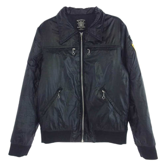 RUDE GALLERY BLACK REBEL ルードギャラリーブラックレーベル ワッペン付き シングル フルジップ 中綿 ジャケット ブラック系 S【中古】