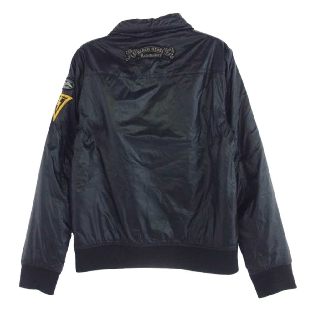 RUDE GALLERY BLACK REBEL ルードギャラリーブラックレーベル ワッペン付き シングル フルジップ 中綿 ジャケット ブラック系 S【中古】