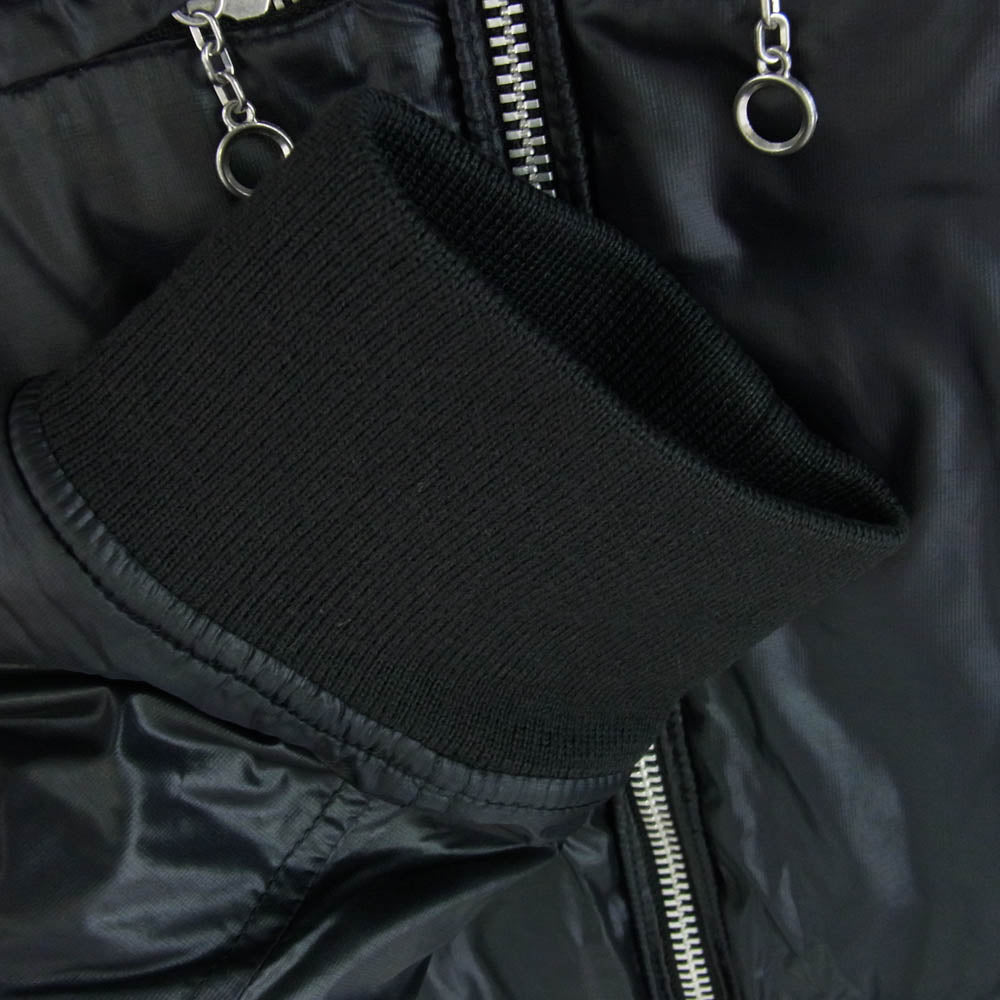 RUDE GALLERY BLACK REBEL ルードギャラリーブラックレーベル ワッペン付き シングル フルジップ 中綿 ジャケット ブラック系 S【中古】