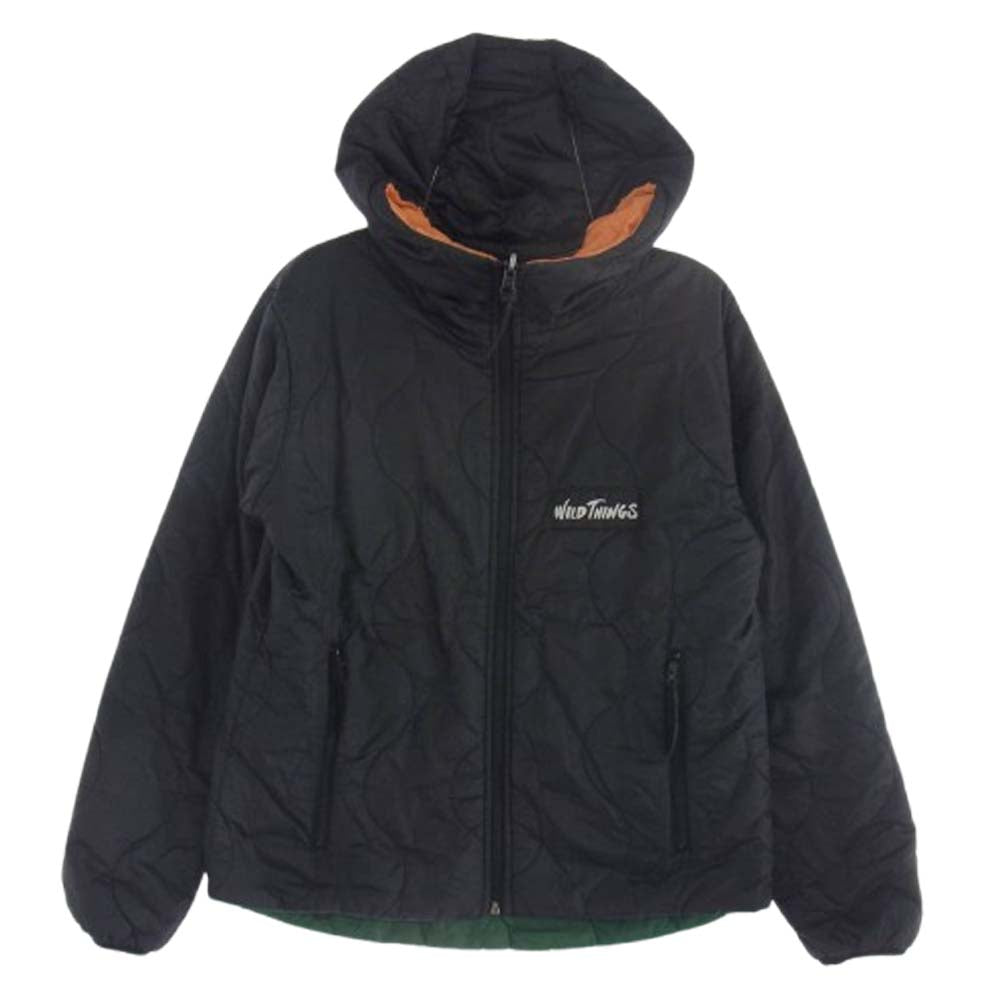 WILDTHINGS ワイルドシングス リバーシブル クレイジーパターン プリマロフト 中綿 ジャケット ブラック系 マルチカラー系 XS【中古】