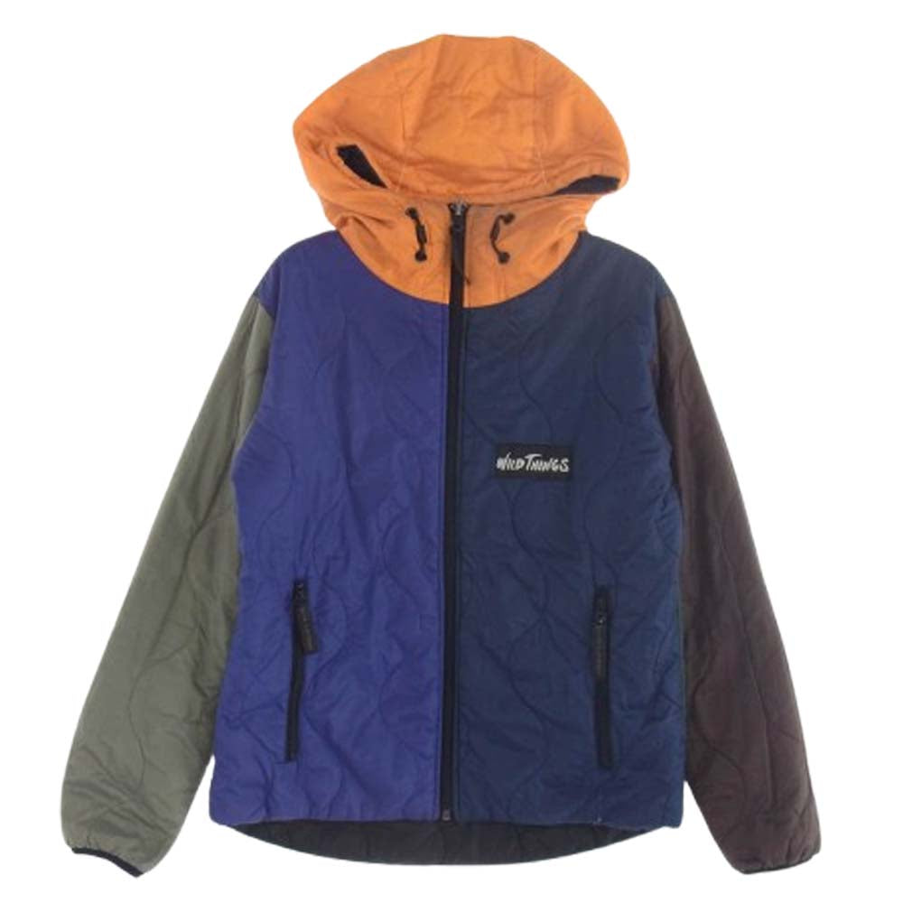 WILDTHINGS ワイルドシングス リバーシブル クレイジーパターン プリマロフト 中綿 ジャケット ブラック系 マルチカラー系 XS【中古】