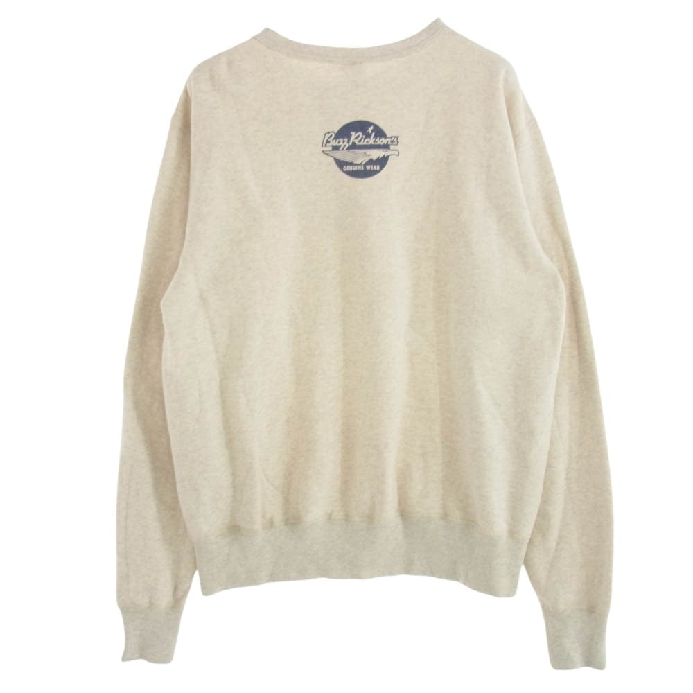 Buzz Rickson's バズリクソンズ BR69274 × PEANUS U.S.NAVY セットイン クルーネック スウェット シャツ ピーナッツ スヌーピー ベージュ系 XXL【中古】