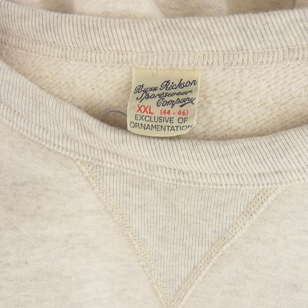 Buzz Rickson's バズリクソンズ BR69274 × PEANUS U.S.NAVY セットイン クルーネック スウェット シャツ ピーナッツ スヌーピー ベージュ系 XXL【中古】