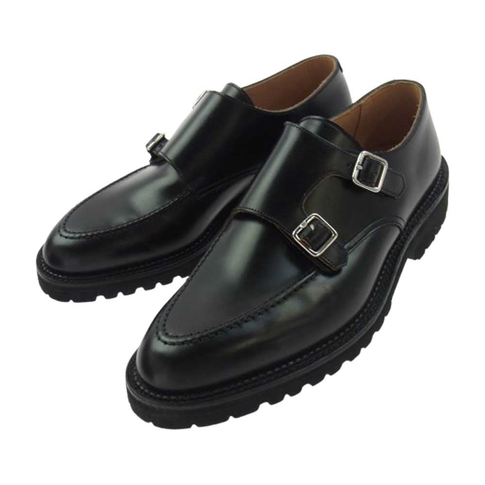 CROCKETT&JONES クロケットアンドジョーンズ WHITBY ダブルモンク シューズ ブラック系 7.5E【美品】【中古】