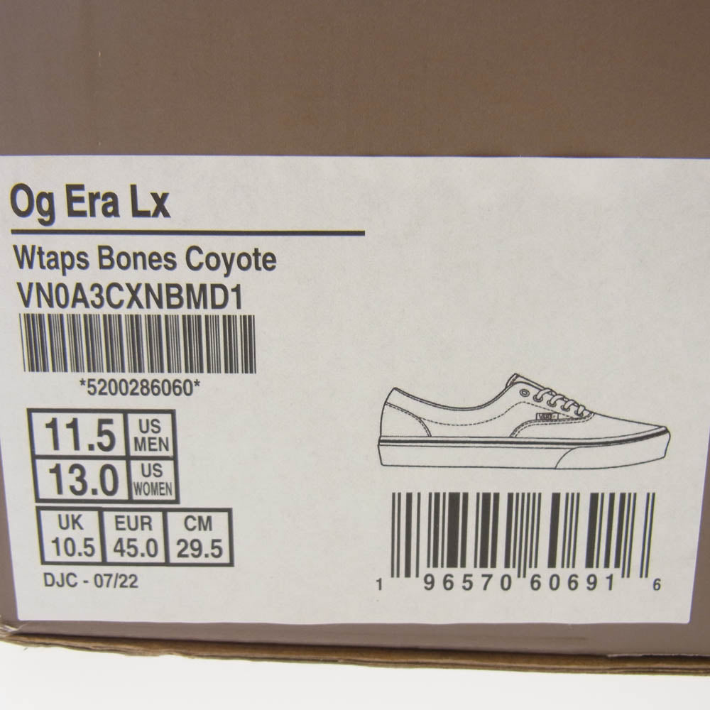 VANS バンズ VN0A3CXNBMD1 × WTAPS ダブルタップス VAULT OG Era Lx Bones Coyote クロスボーン ローカット スニーカー ブラウン系 29.5cm【中古】