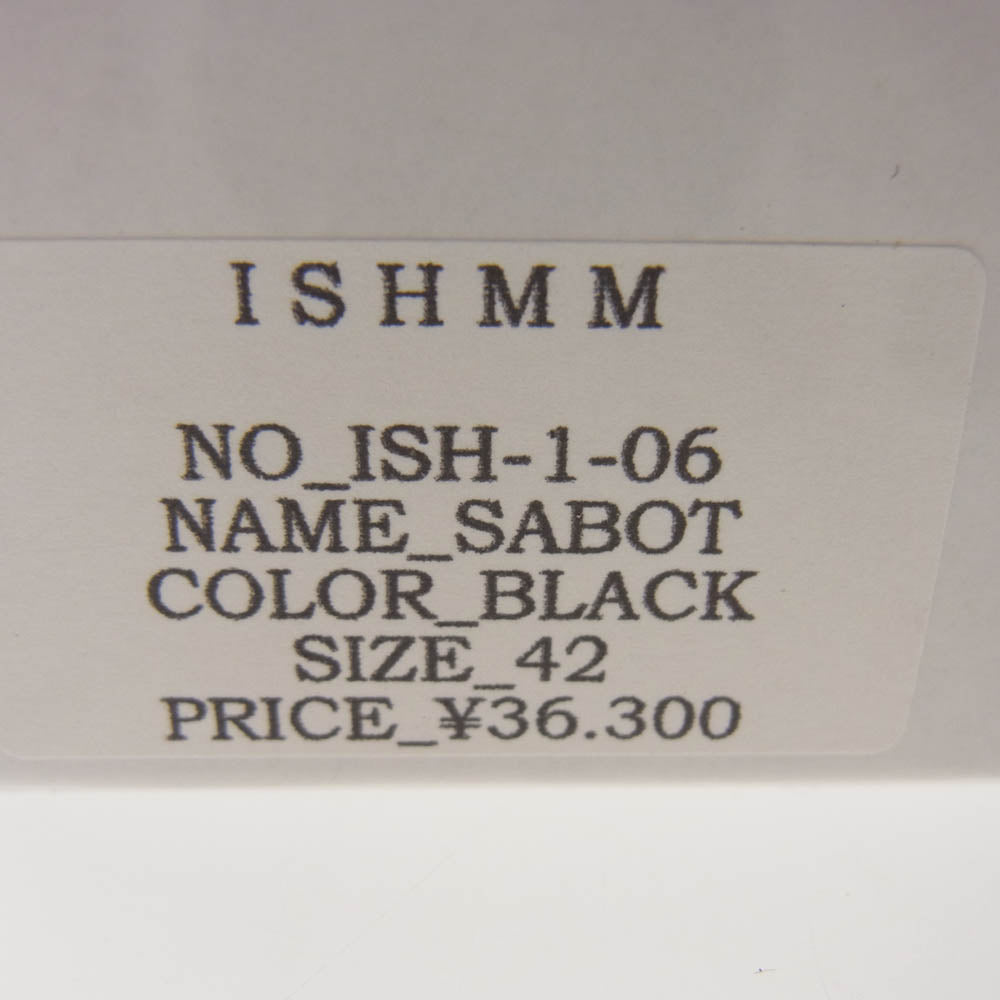 イシュム SABOT レザー スリッポン シューズ ブラック系 42【新古品】【未使用】【中古】
