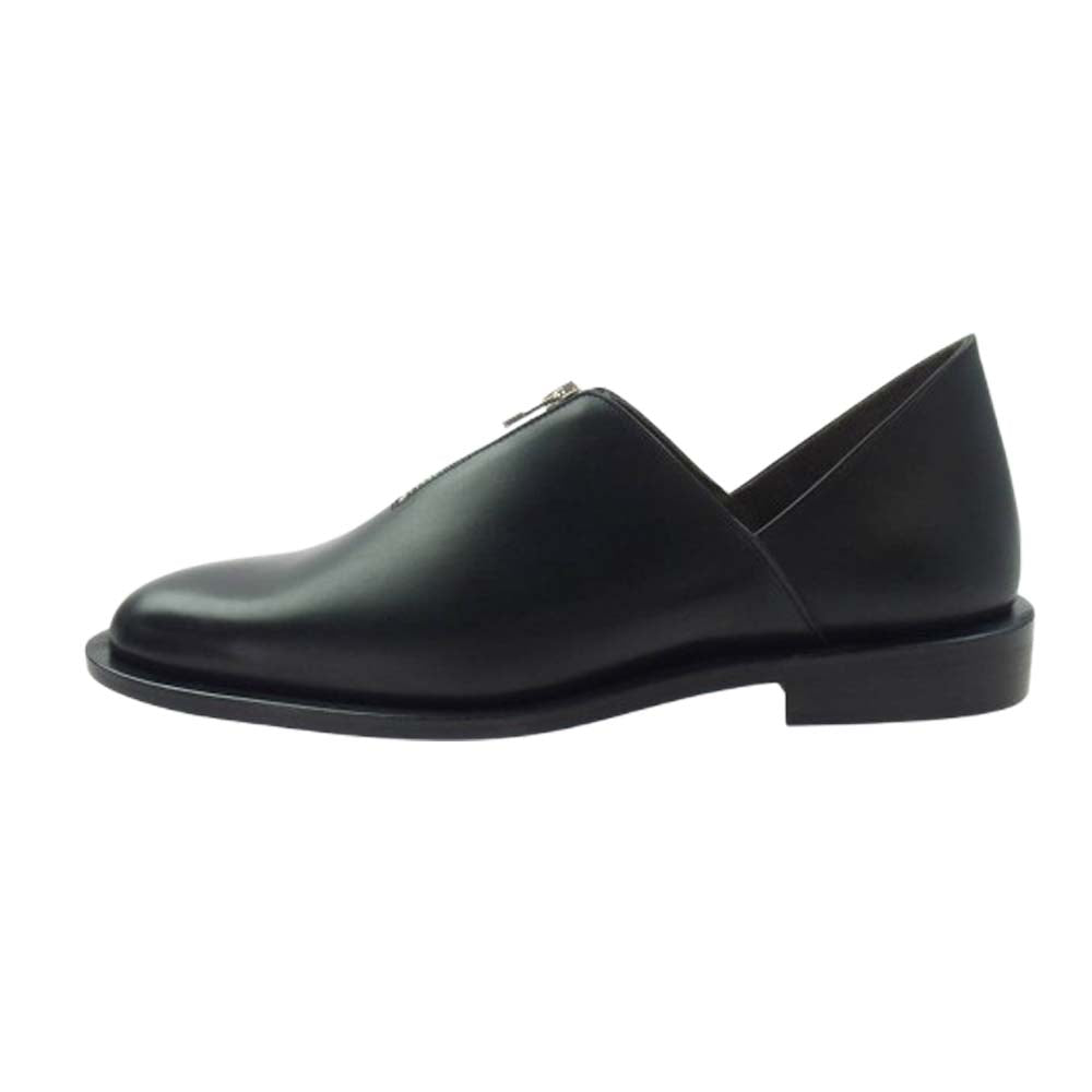 イシュム ZIP SHOES レザ― ジップ スリッポン シューズ ブラック系 42【新古品】【未使用】【中古】