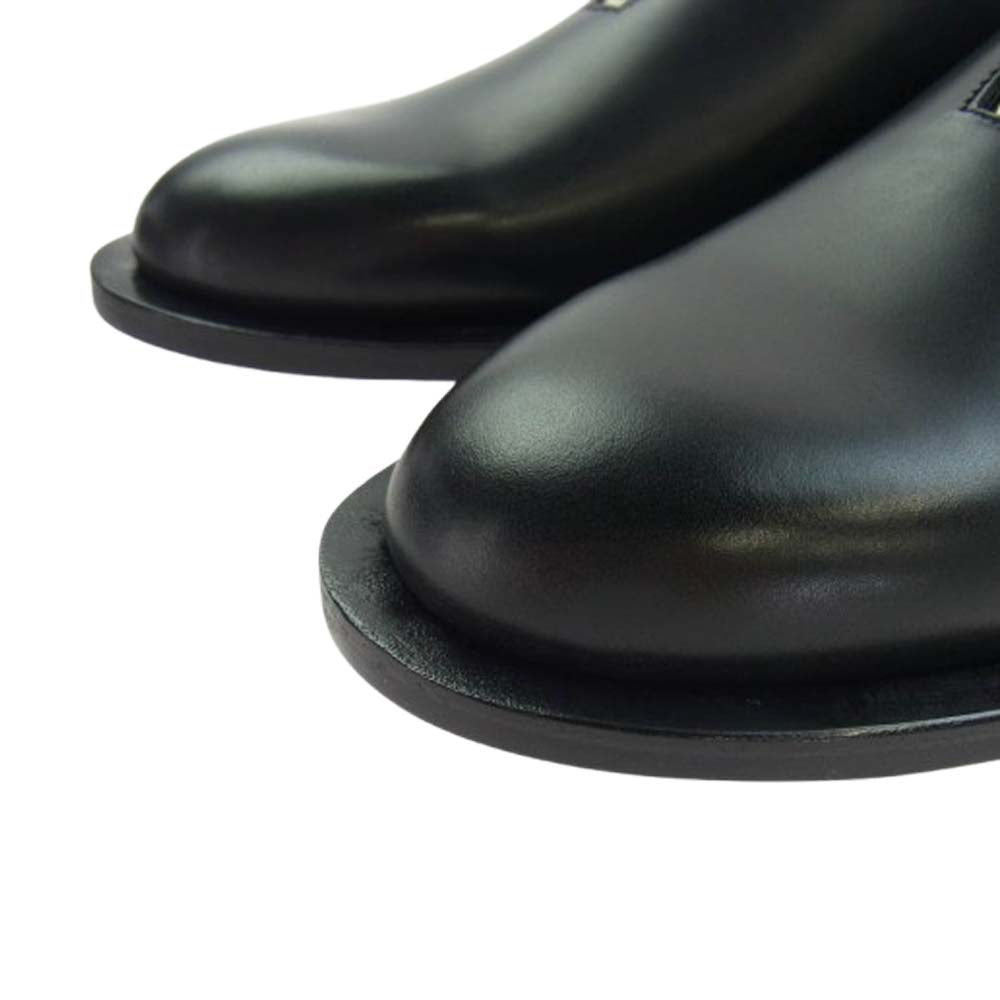 イシュム ZIP SHOES レザ― ジップ スリッポン シューズ ブラック系 42【新古品】【未使用】【中古】