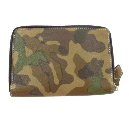 Cisei シセイ ラウンドファスナー カモ柄 迷彩 財布 カーキ系【中古】