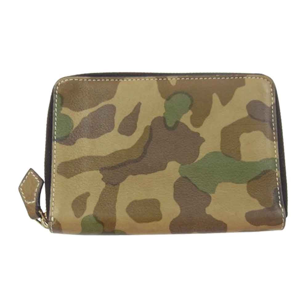 Cisei シセイ ラウンドファスナー カモ柄 迷彩 財布 カーキ系【中古】