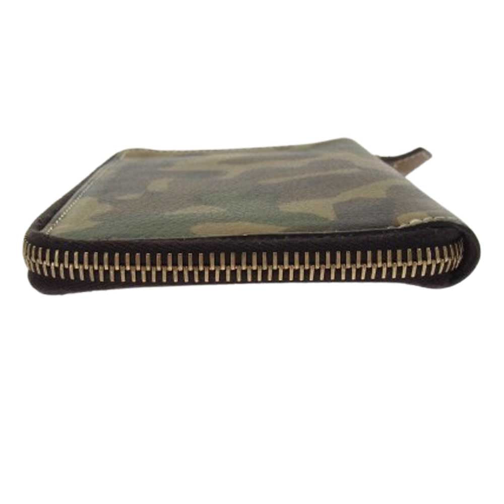 Cisei シセイ ラウンドファスナー カモ柄 迷彩 財布 カーキ系【中古】