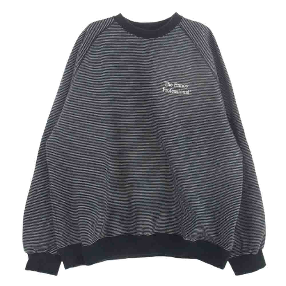 The Ennoy Professional ザ エンノイ プロフェッショナル BORDER CREW NECK SWEAT ボーダー クルーネック スウェット ブラック系 XXL【中古】