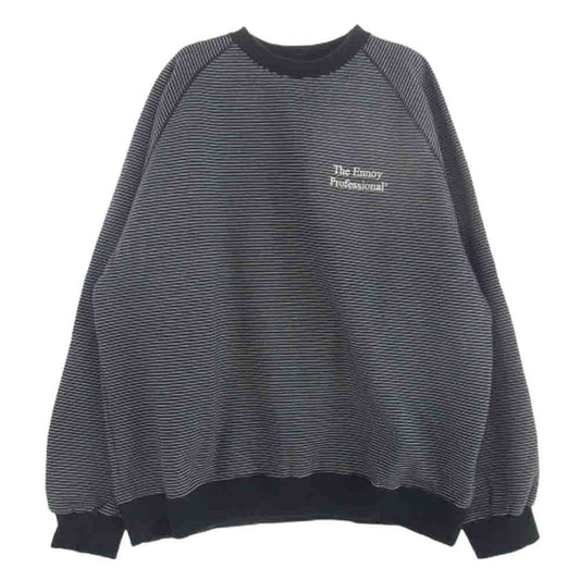 The Ennoy Professional ザ エンノイ プロフェッショナル BORDER CREW NECK SWEAT ボーダー クルーネック スウェット ブラック系 XXL【中古】